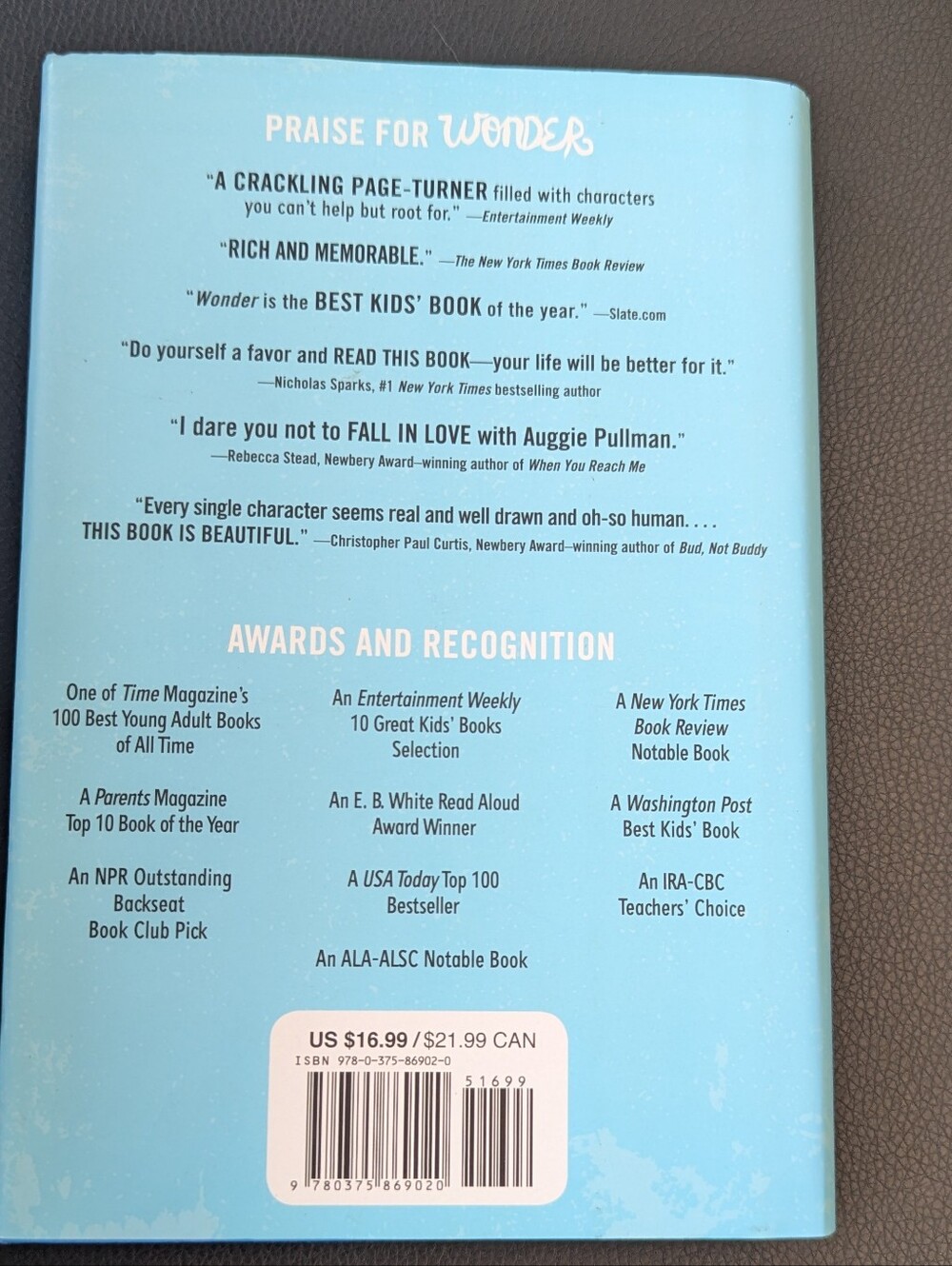 Wonder by R.J. Palacio 2012 First Edition Hardcover Bestseller Novel - Picture 2 of 2